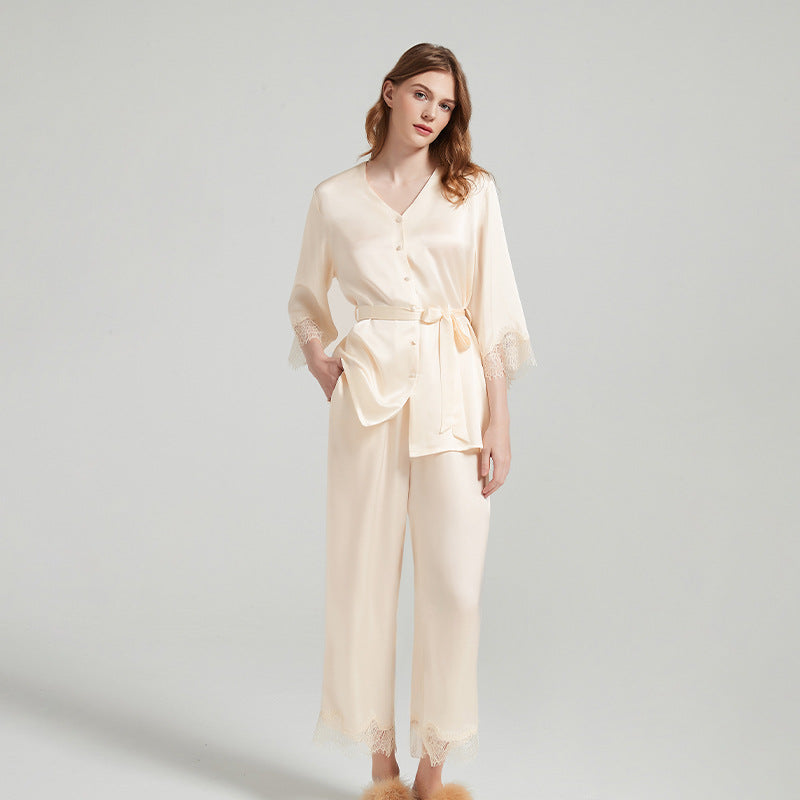Silk Pajama Set, Women's Silk Loungewear & Sleepwear, 100