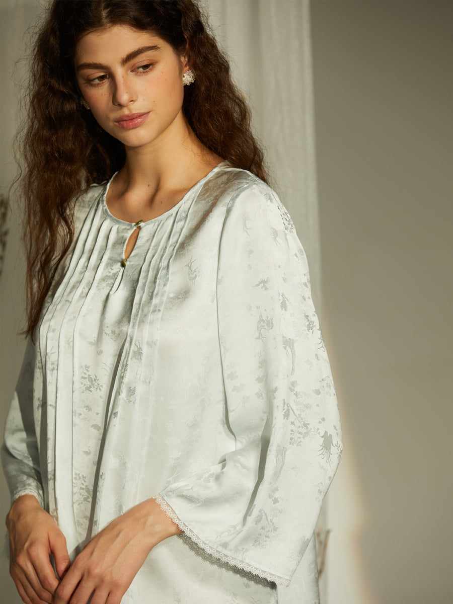 Silk Moonlight Nightgown-azure