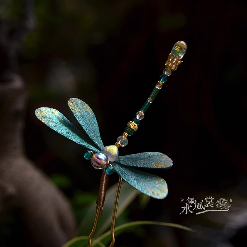 Handcrafted Silk Velvet Flower Jewelry Dragonfly – Traditional Chinese Hairpins & Brooches MOMOTAR