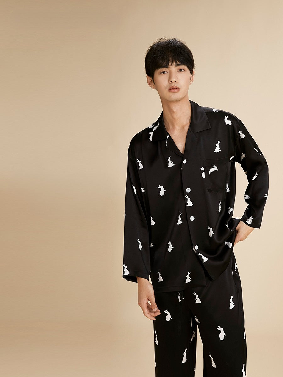 Mens pajama set discount silk