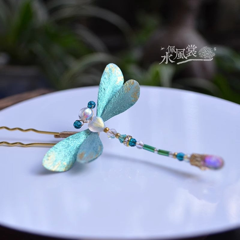 Handcrafted Silk Velvet Flower Jewelry Dragonfly – Traditional Chinese Hairpins & Brooches MOMOTAR