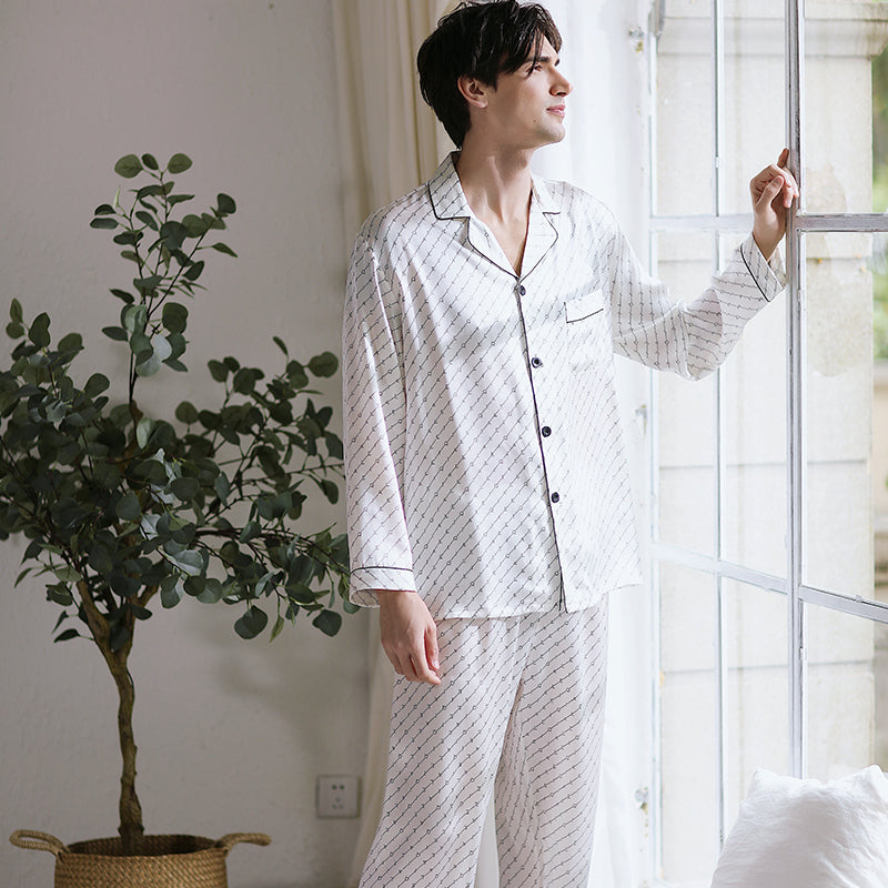 100% Mulberry Silk Men's Pajama Set | Comfortable Silk Loungewear & Sleepwear by MOMOTAR