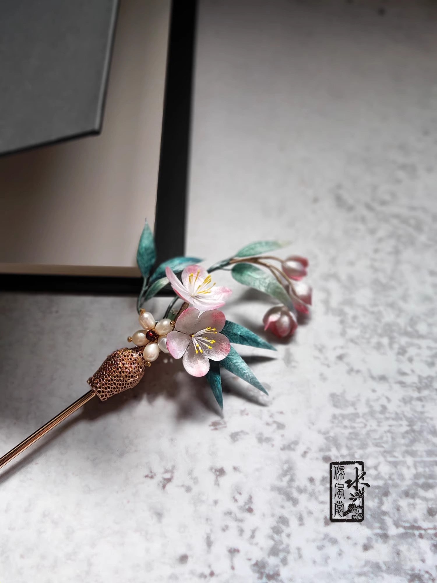 Handcrafted Silk Velvet Flower Jewelry Peach Blossom – Traditional Chinese Hairpins & Brooches MOMOTAR