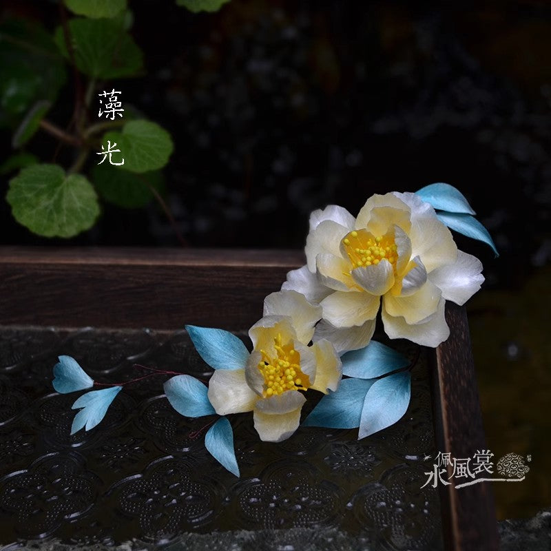 Handcrafted Silk Velvet Flower Jewelry Paeonia – Traditional Chinese Hairpins & Brooches MOMOTAR