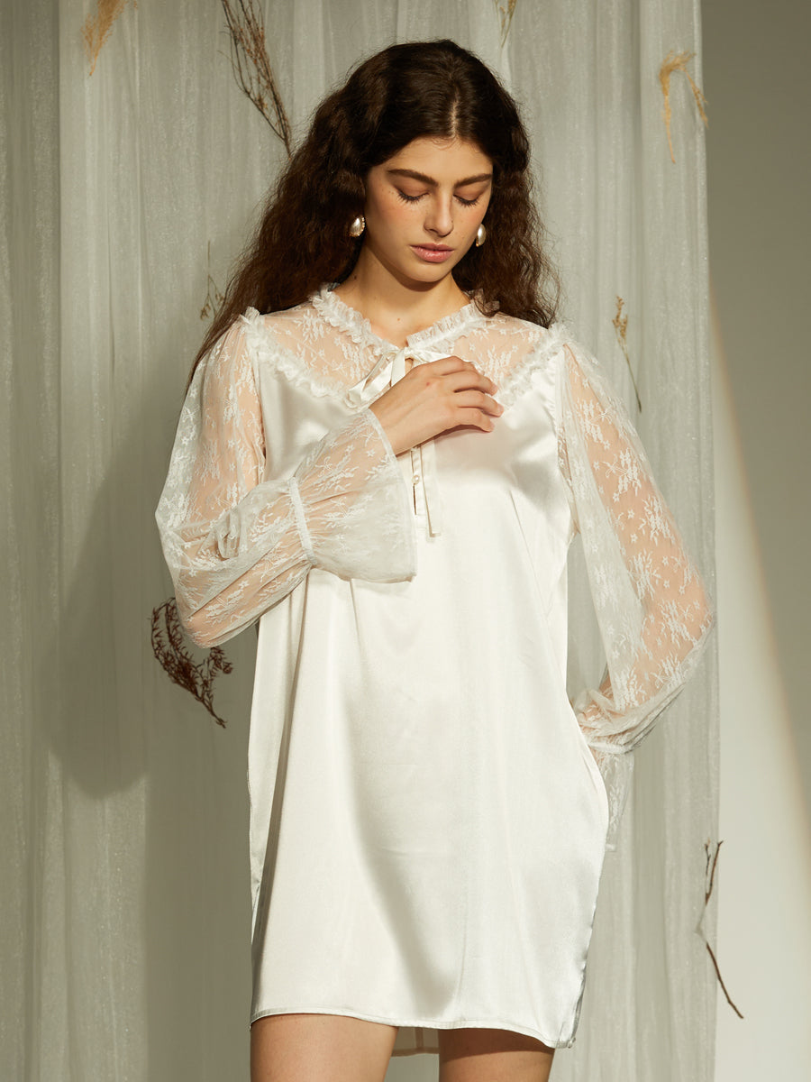 Silk Moonlight Nightgown-butterfly