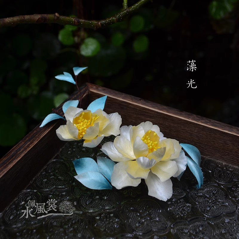 Handcrafted Silk Velvet Flower Jewelry Paeonia – Traditional Chinese Hairpins & Brooches MOMOTAR