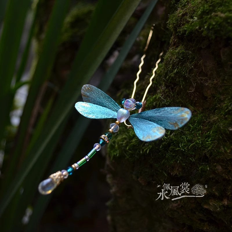 Handcrafted Silk Velvet Flower Jewelry Dragonfly – Traditional Chinese Hairpins & Brooches MOMOTAR