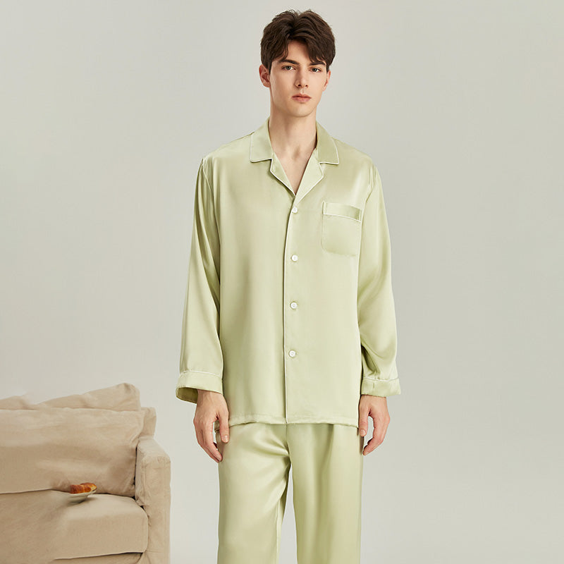 Silk Pajama Set, Men's Silk Loungewear & Sleepwear, 100% Mulberry Silk, MOMOTAR