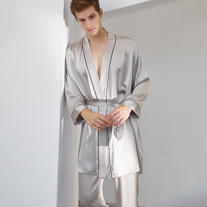 Men's silk robe by Almeta