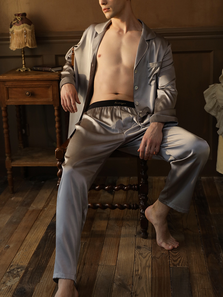 Silk Lounge Pants for Men, Men's Silk Pajama, Silk Sleepwear & Pajamas, MOMOTAR