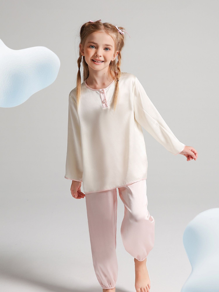 100% Organic Mulberry Silk Baby Pajamas, Unisex Silk Sleepwear for Boys and Girls by MOMOTAR
