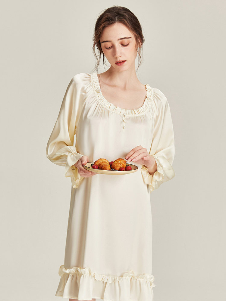 Silk Nightgown & Nightshirt, Women's Silk Pajama, Silk Loungewear &  Sleepwear, 100% Mulberry Silk, MOMOTAR