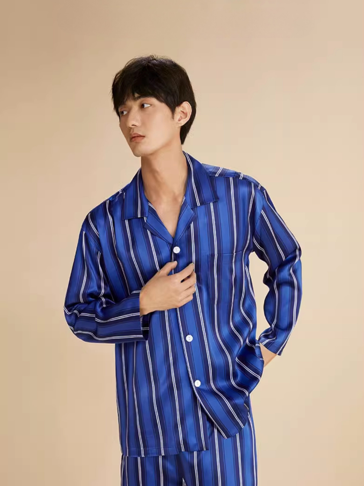 Silk Pajama Set, Men's Silk Loungewear & Sleepwear, 100% Mulberry Silk,  MOMOTAR