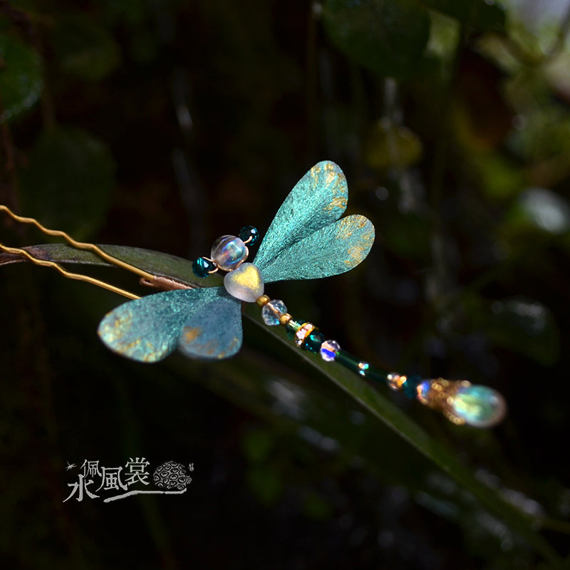 Handcrafted Silk Velvet Flower Jewelry Dragonfly – Traditional Chinese Hairpins & Brooches MOMOTAR