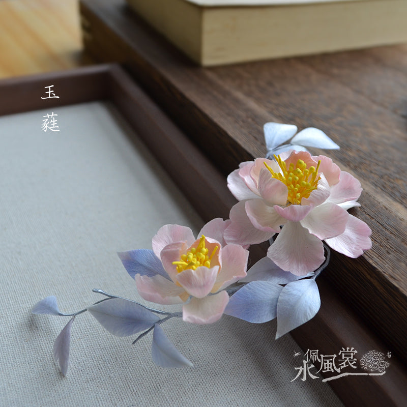 Chinese Silk Velvet Flower – Peony Hairpin/Brooch